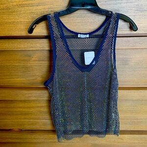Free People glitter net tank top